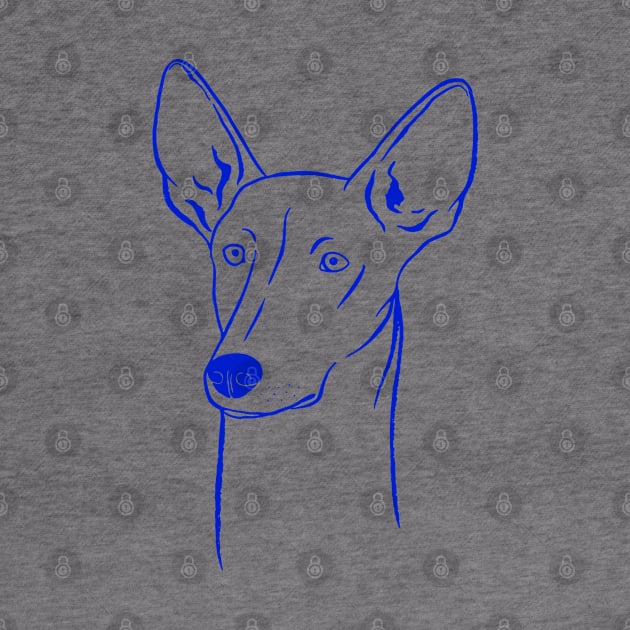 Ibizan Hound (Pale Yellow and Blue) by illucalliart